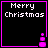 Four identical black square with pink borders display "Merry Christmas" text and a pink snowman icon in the bottom-right corner, arranged in a