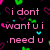 Pixelated text phrases in pink, cyan, and green on black background with scattered heart shapes.