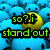 Pixelated blue crowd of identical faces with one yellow smiling face, green text overlays changing across four