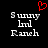 Red pixelated heart symbol above white text reading 'Sunny', 'lnd', and 'Ranch' on black background.