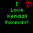 Green pixelated text reads "I Love Kendall Forever!" with a red heart symbol replacing the word "Love" on the left side of the image.