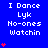 Blue background with white text reading 'I Dance Lyk No-ones Watchin' and red heart symbols in a pattern
