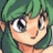 Pixelated anime-style character with green hair and large eyes, next to black background with white text reading 'Anime IM' and 'com'
