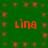 Green background with red pixelated text 'ling' repeated four times in a pattern, surrounded by scattered red pixelated dots