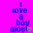 Pixelated text on bright pink background with blue letters and green heart symbol, showing animation change in the heart's outline.
