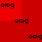 Red background with multiple black 'omg' text instances arranged in a pattern