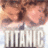 A pixelated image of two people embracing with the word "TITANIC" overlaid, accompanied by text reading "a women heart is full of secrets.".