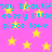 A static image with a bright pink background, yellow stars, and cyan text repeating 'toy beautif every little piece love. piece love.'