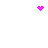 A static pixel art composition featuring three distinct pink pixel clusters: a heart shape at top center, a scattered dot pattern at top right, and a circular arrangement at bottom center.