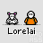 Pixel art animation of two characters: a white figure in orange clothing and a black-and-white spotted figure, with text bubbles and sequential pose changes.