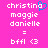 Pixelated text on bright pink background with blue heart symbol replacing 'o' in 'christina' on left side.
