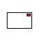 Pixelated icon with black border and red square in top-right corner, displaying sequential text and symbol changes across frames.