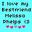 Pixelated text on cyan background with pink and purple heart symbols, two identical static frames side-by-side.