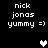 Pixelated text and heart symbols on black background with two distinct heart states.