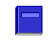 Three blue book icons on gray background: closed with horizontal slot, open with visible pages and slot, and outline of open book.