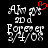 Pixelated text 'Aim 2008' and 'Forever 3/4/08' on black background with red heart symbol above right text.
