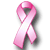 A pixelated pink ribbon symbol with gradient shading, set against a white background.