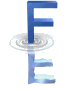 Animated sequence of blue letters F, L, and A forming a reflection with white ripple effects on gray background.