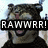 A pixelated animal face with a wide open mouth and tongue, displaying text in the top-left frame.