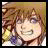 A 48x48 pixel animated buddy icon featuring a Kingdom Hearts character on the left and text elements on the right, displayed as a contact sheet with two frames.