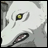 Pixelated anime-style wolf face with yellow eyes and open mouth showing teeth, next to black background with white text reading 'AnimeIM' and 'com'.