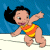 A pixelated animated contact sheet showing a cartoon character in motion on the left and green text logo on the right, both rendered at low resolution with visible dithering.