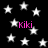 Black background with white stars and pink text reading "Kiki" scattered across the image.