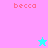 Pixelated icon with four quadrants displaying 'becca' text and star symbols in pink, cyan, light blue backgrounds.