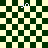 A checkerboard pattern with four 'yo' text elements and two -shaped overlays on a green and beige background