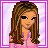 Animated contact sheet of a pixel art character with pink and purple color scheme showing different poses, text phrases, and body parts across seven frames.