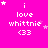 A bright pink background displays repeated text "i love whittnie <33" with varying star positions