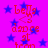A static image with a bright pink background and scattered blue stars, featuring repeated red text reading "bella dance at team" in pixelated font.