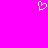 A static pixel art icon of a white heart shape on a solid bright pink background.