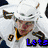 Pixelated image of a hockey player in white uniform with yellow accents, partially obscured text reading 'Lets', and background elements.
