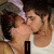 A four- shows a couple kissing with text overlays changing