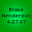 Green background with pixelated text reading Blake Henderson 4.27.07 in four identical quadrants.