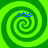 Four identical green spiral patterns arranged in a , each containing blue text reading 'otis' at the top center
