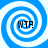 Four identical blue and white spiral patterns arranged in a , each containing the text "WTR" in black pixelated font
