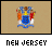 Animated contact sheet of New Jersey state seal icon with text variations across frames, showing pixelated shield design on beige background.