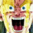 A 48x48 pixel animated contact sheet showing three sequential frames of a cartoon character with yellow hair, blue eyes, and an open mouth expression against a gray background.