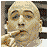 Animated contact sheet of Austin Powers-themed buddy icon frames showing character image and text elements in orange and yellow pixelated style.