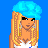 Pixel art contact sheet showing a female character with blue hair and blonde braids, partial male figure in blue outfit, and text phrases about appearance on solid blue background.