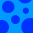 Blue circular shapes of varying sizes scattered across a lighter blue background with no visible text or additional elements.