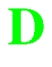 Four green capital D letters arranged in a on a gray background, each letter rendered with a pixelated style