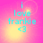 A four- of identical text-based icons on a pink-to-yellow gradient background with a central light burst effect