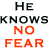 Animated sequence showing repeated 'HE KNOWS NO FEAR' text with a partial image of a man raising his hand, and 'JOHNNY ENGLISH JULY 18TH' text below.