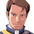Pixelated static image of a male character with brown hair, blue eyes, and a serious expression wearing a dark jacket over a white shirt with yellow accents.