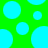 Green background with multiple light blue circles of varying sizes scattered across the surface.