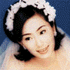 20 distinct portrait images showing a woman in various poses, expressions, and backgrounds with consistent floral headwear in some frames