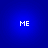 Four identical blue each display white pixelated text 'ME' centered on a solid background